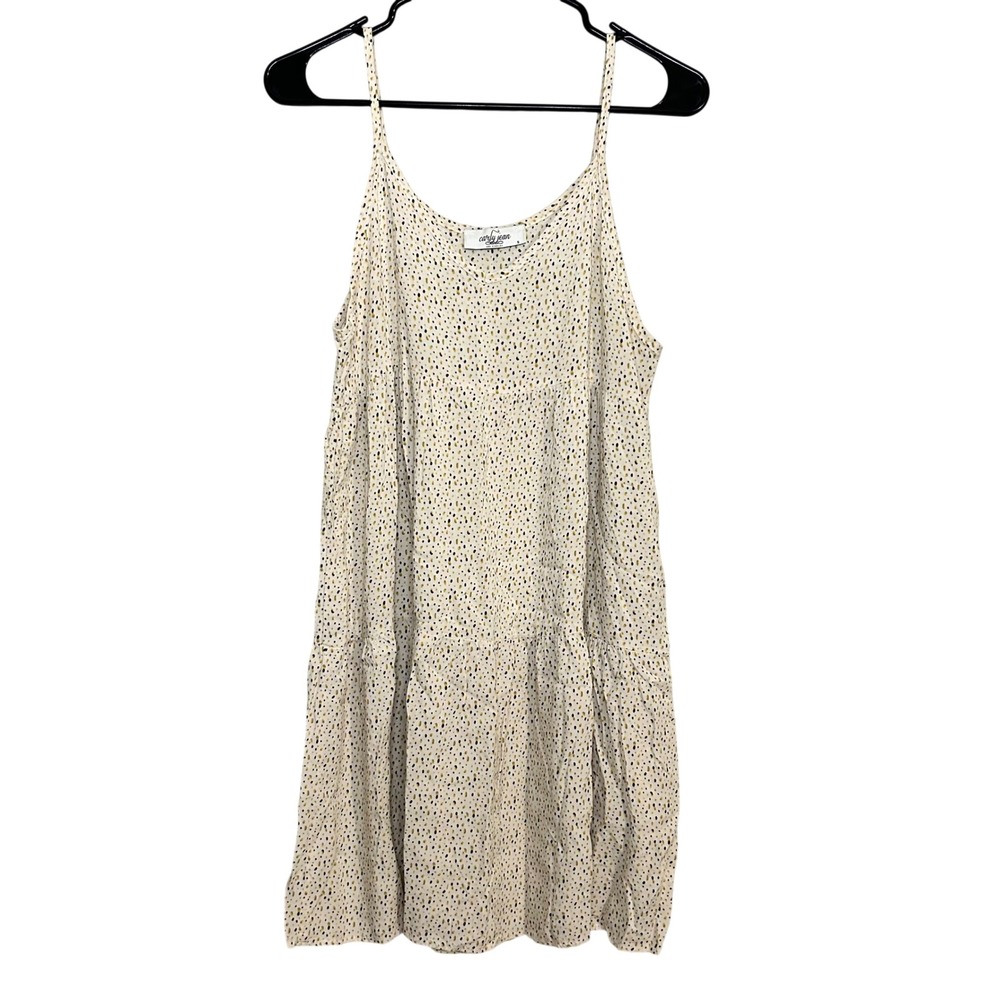 Carly Jean‎ Los Angeles Tiered Mini Dress Speckled Print S Fairy Festival Boho